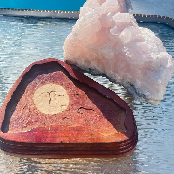 Mangano Calcite Large Pink Calcite Cluster w/ Wood Base Pink Calcite Home Decor - Picture 14 of 17